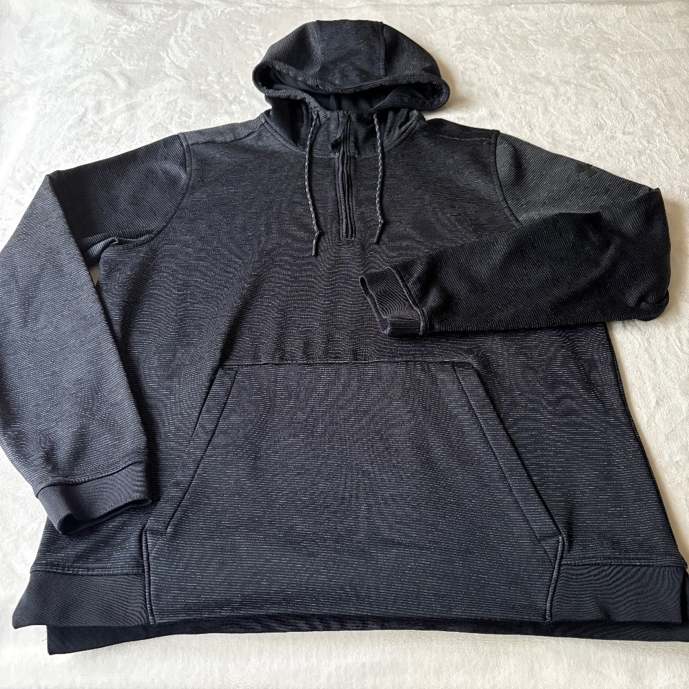Under Armour ColdGear 1/4 Zip Hoodie Sweatshirt Mens Large Fitted Black